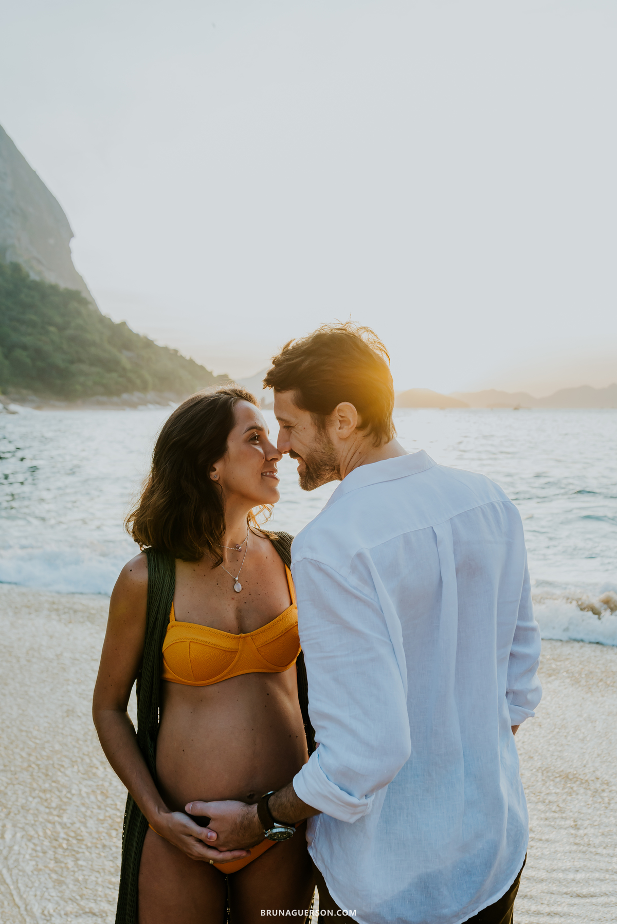 fotografia ensaio gestante praia vermelha urca Rio de Janeiro amanhecer externo 
