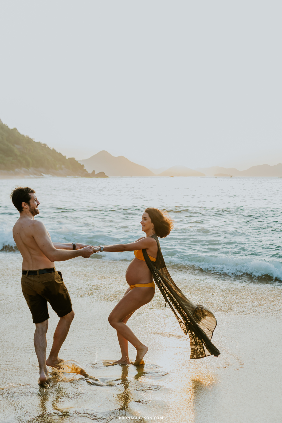 fotografia ensaio gestante praia vermelha urca Rio de Janeiro amanhecer externo 