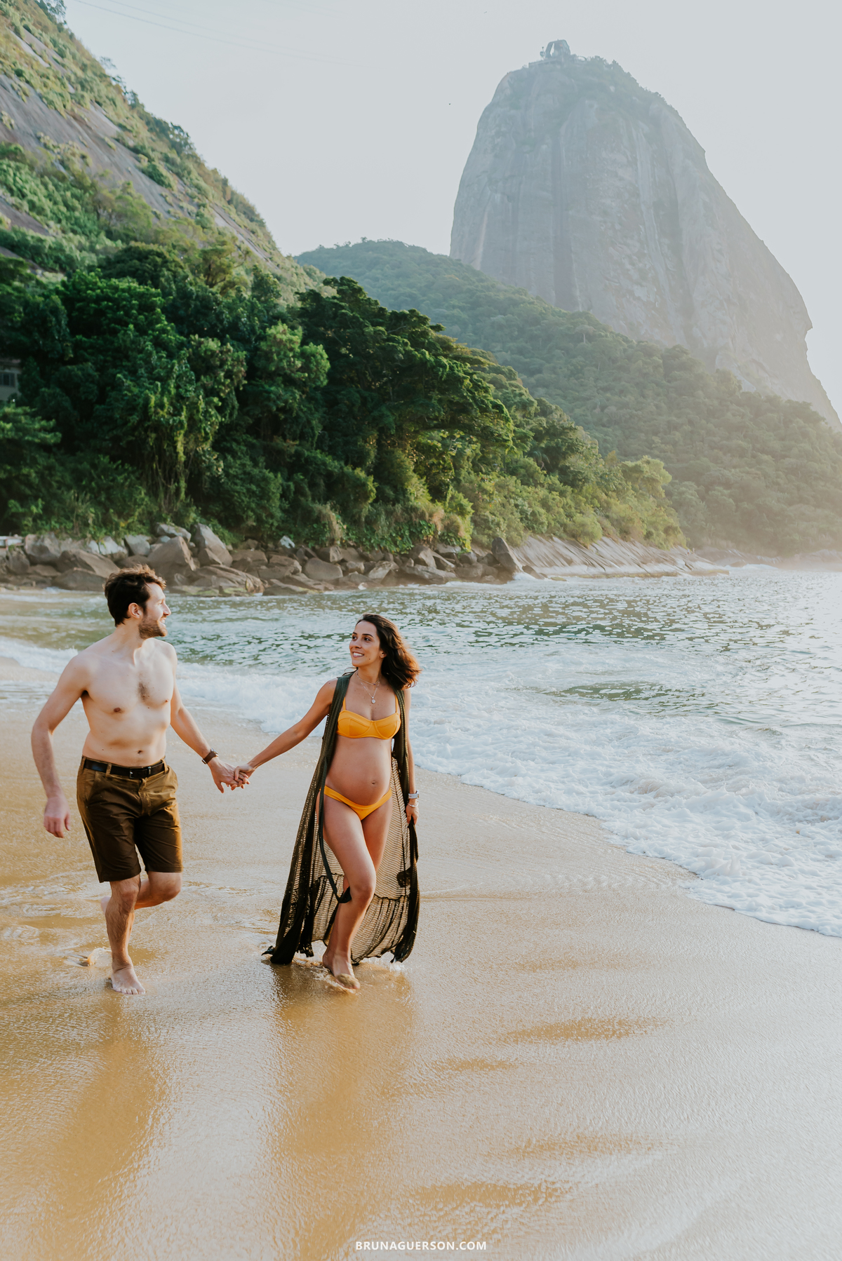fotografia ensaio gestante praia vermelha urca Rio de Janeiro amanhecer externo 