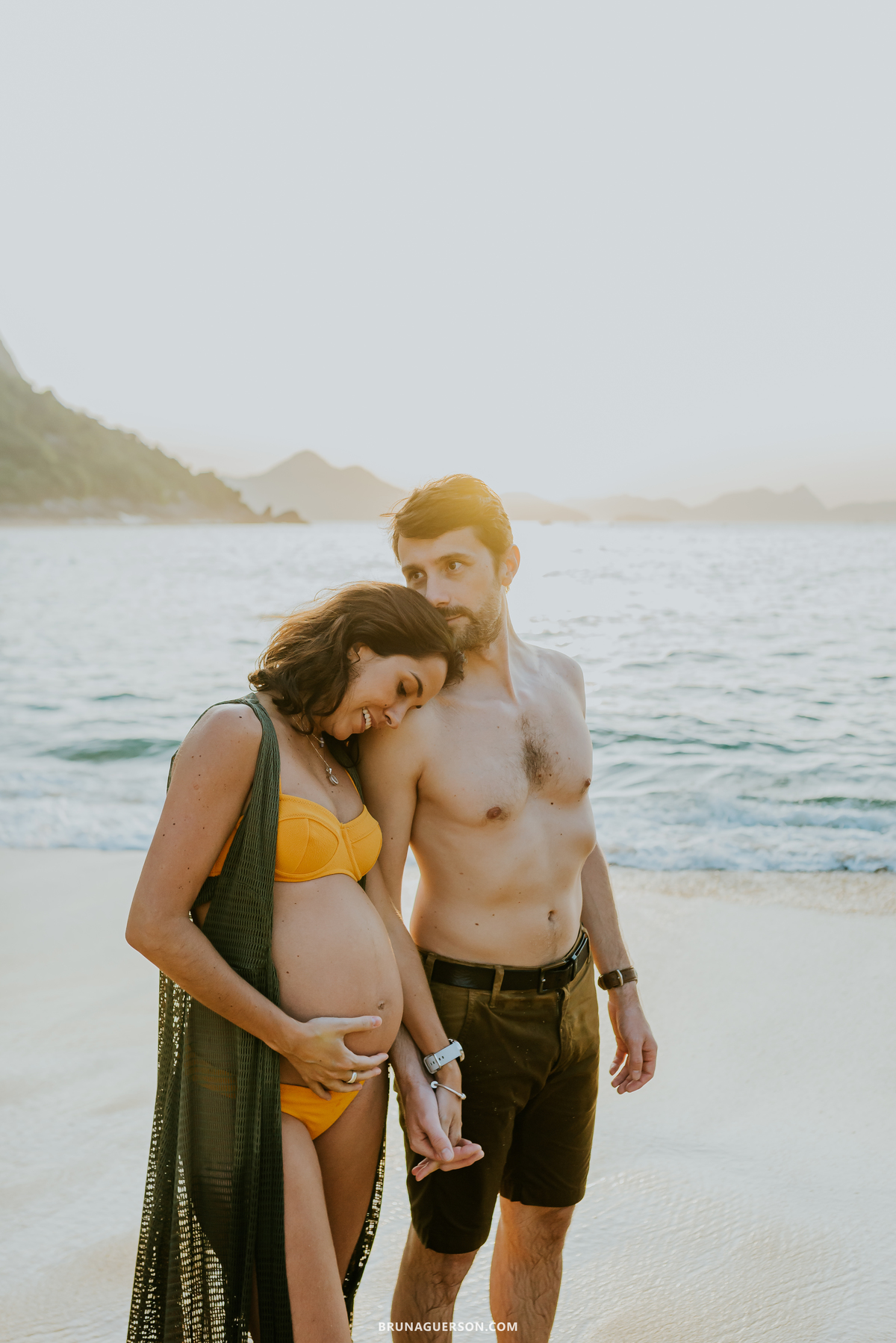 fotografia ensaio gestante praia vermelha urca Rio de Janeiro amanhecer externo 