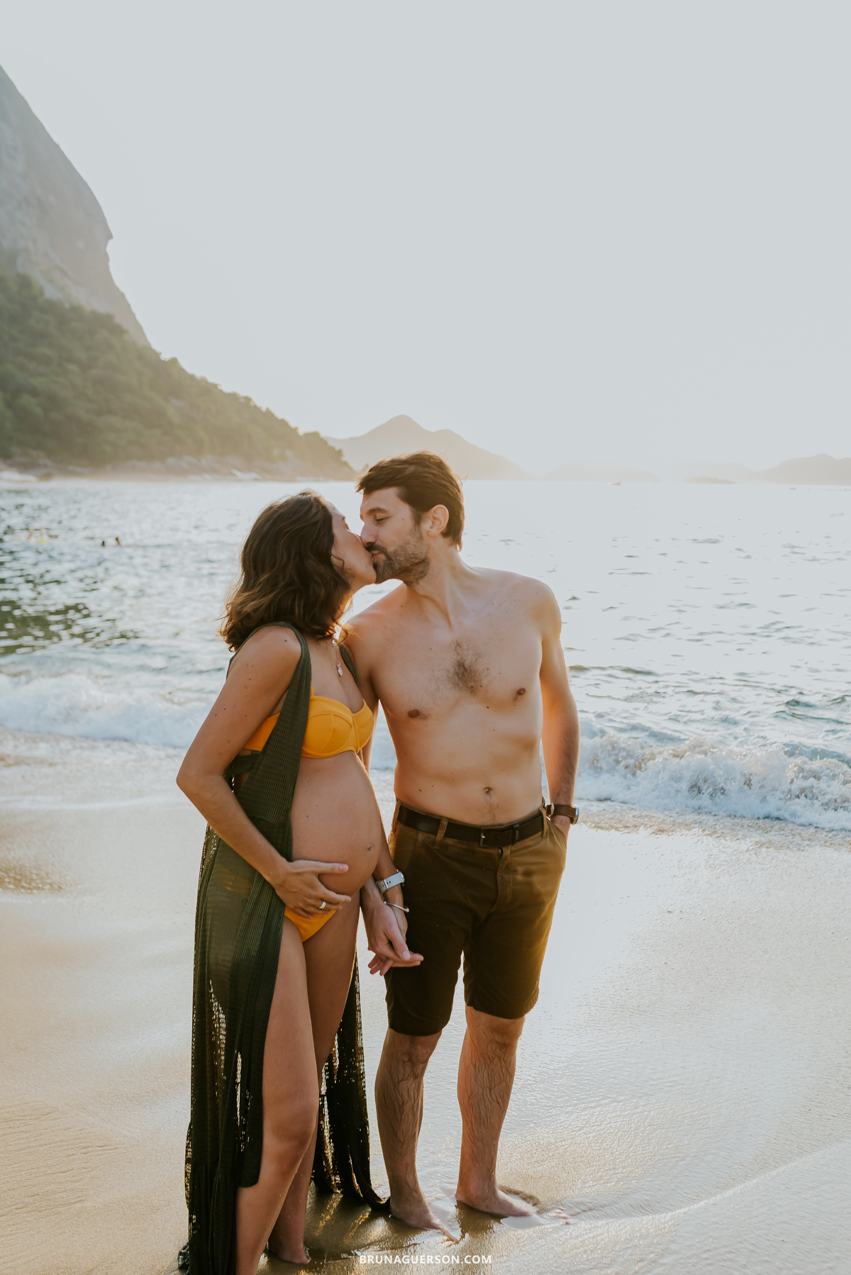 fotografia ensaio gestante praia vermelha urca Rio de Janeiro amanhecer externo 