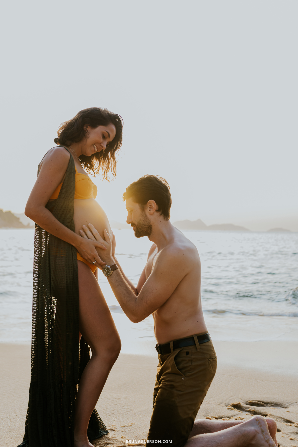 fotografia ensaio gestante praia vermelha urca Rio de Janeiro amanhecer externo 