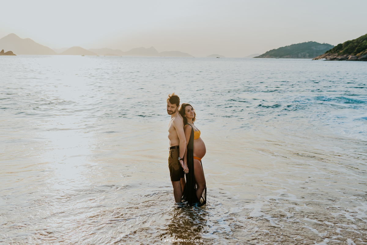 fotografia ensaio gestante praia vermelha urca Rio de Janeiro amanhecer externo 
