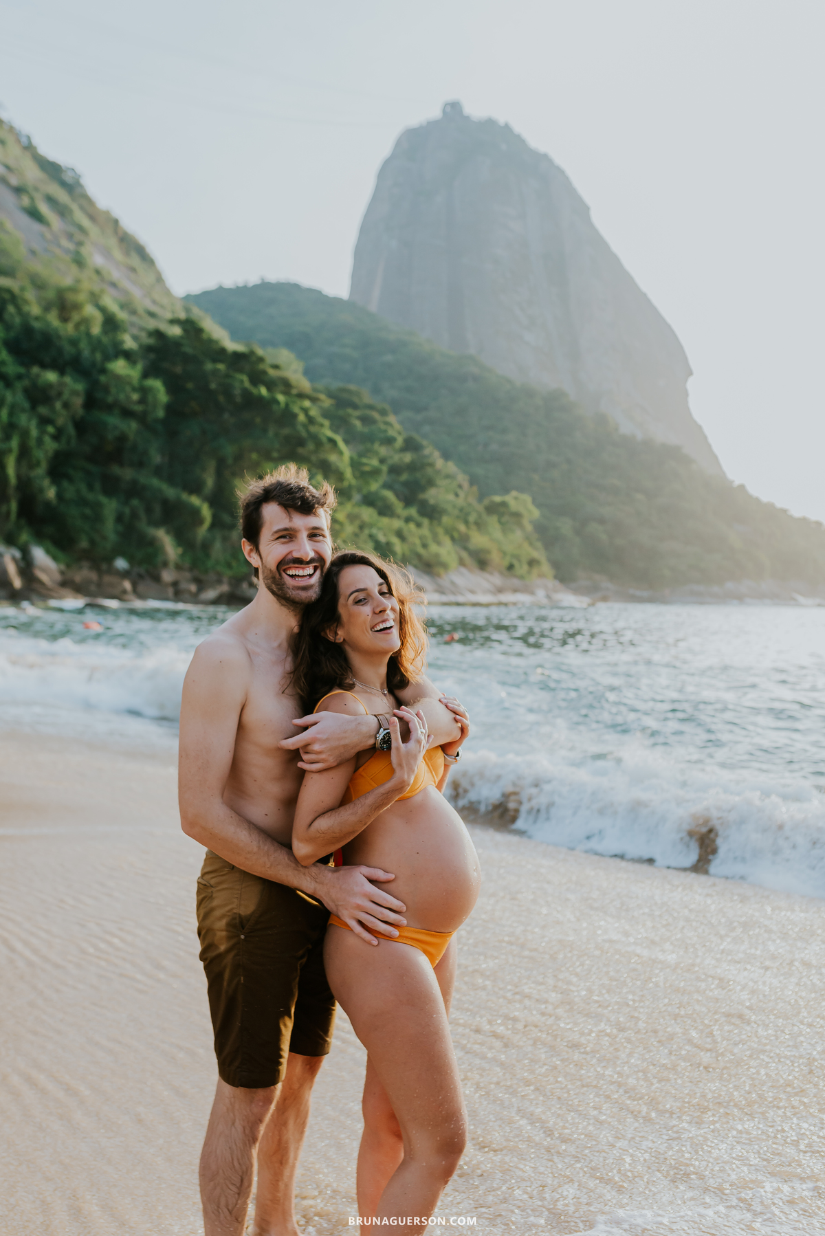 fotografia ensaio gestante praia vermelha urca Rio de Janeiro amanhecer externo 