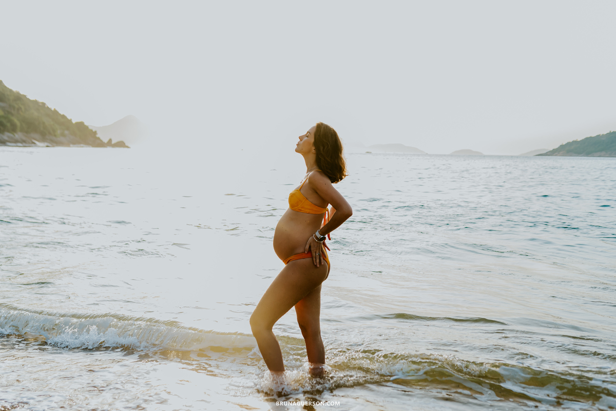fotografia ensaio gestante praia vermelha urca Rio de Janeiro amanhecer externo 