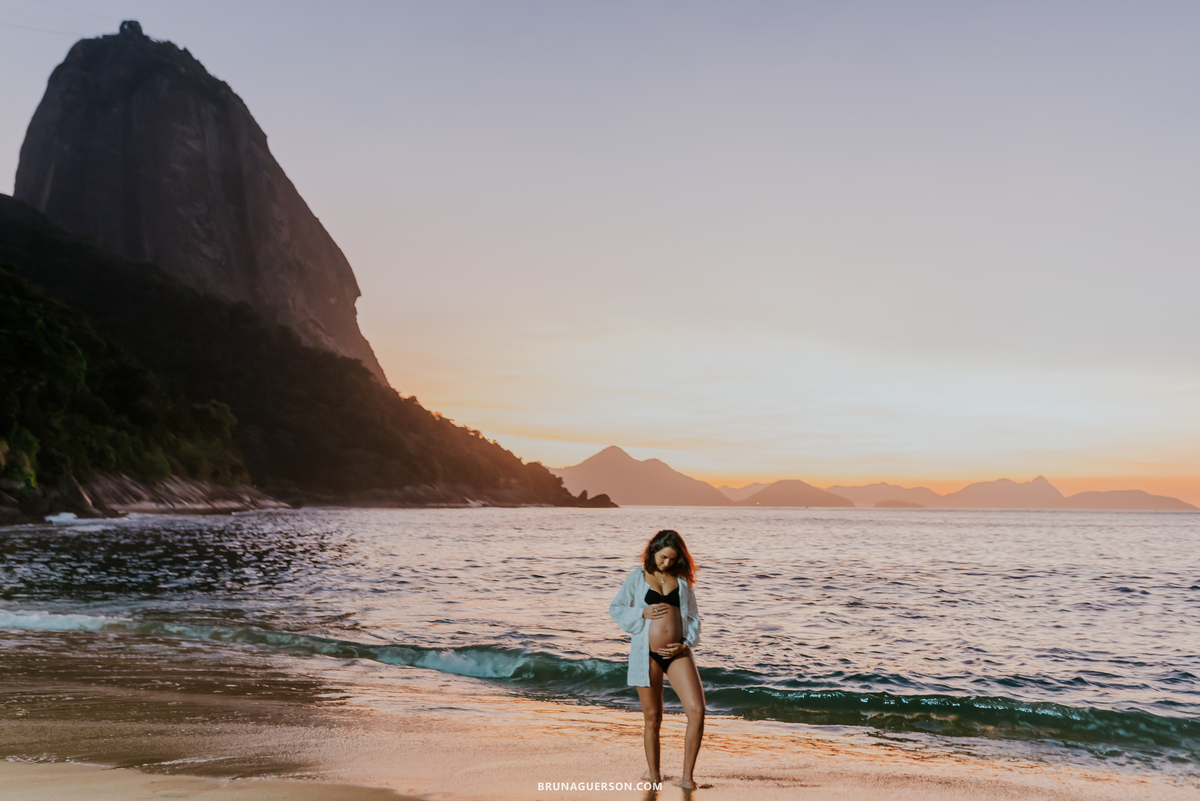 fotografia ensaio gestante praia vermelha urca Rio de Janeiro amanhecer 