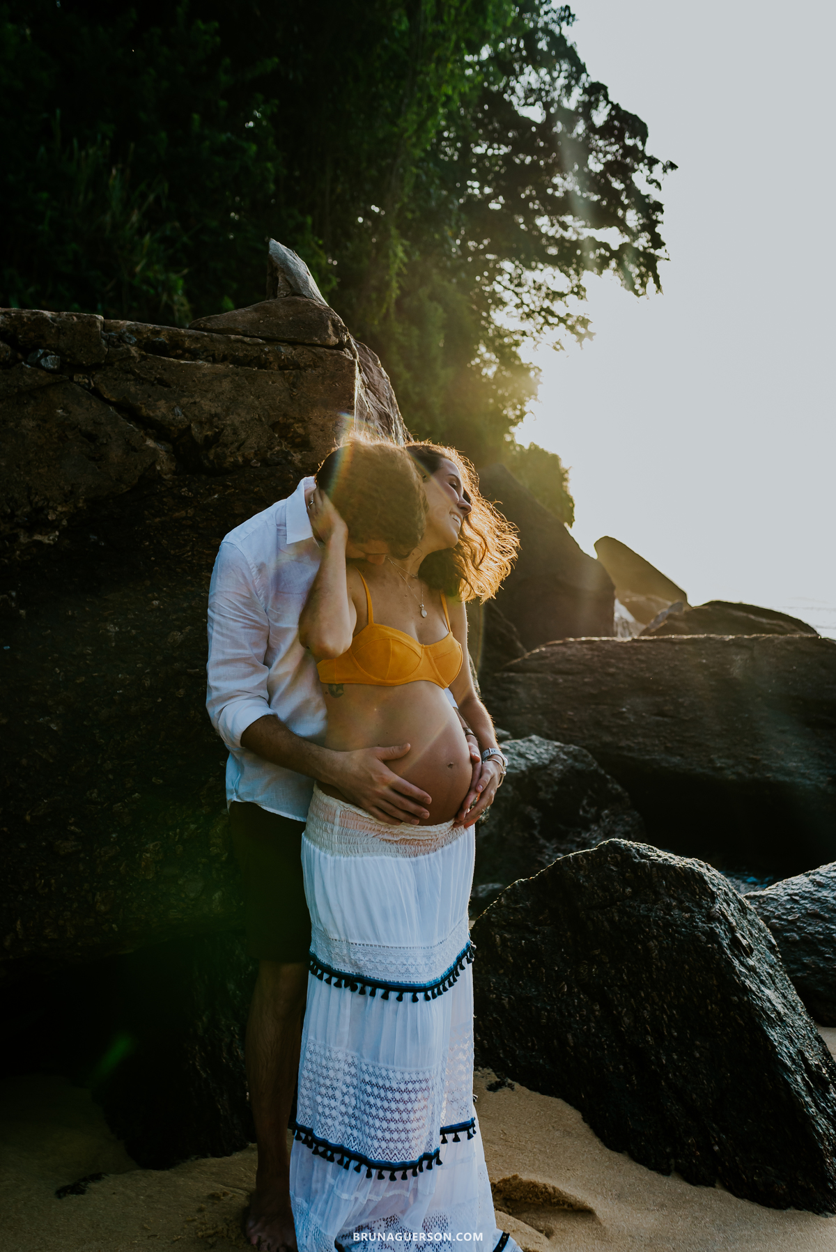 fotografia ensaio gestante praia vermelha urca Rio de Janeiro amanhecer externo 