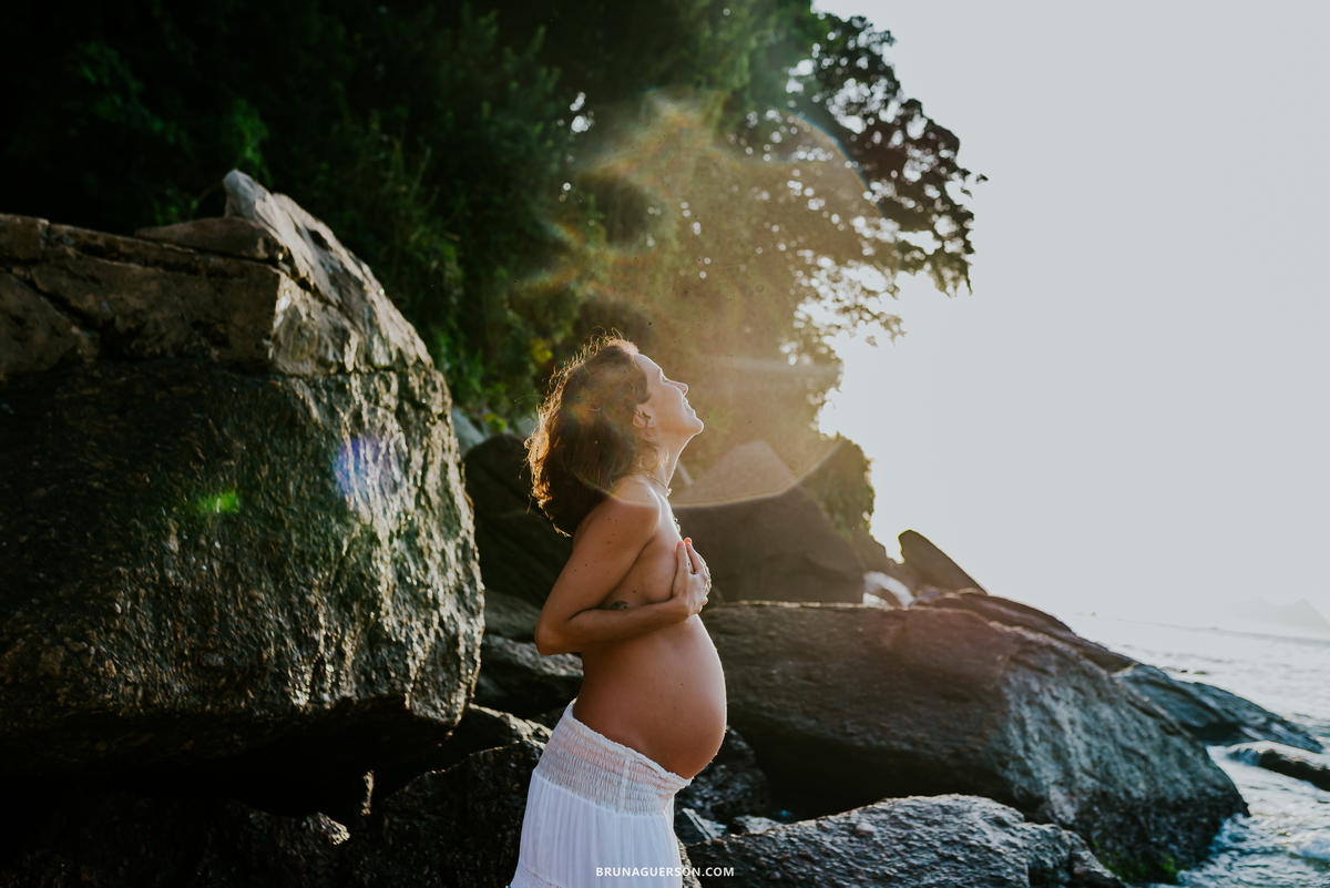 fotografia ensaio gestante praia vermelha urca Rio de Janeiro amanhecer externo 