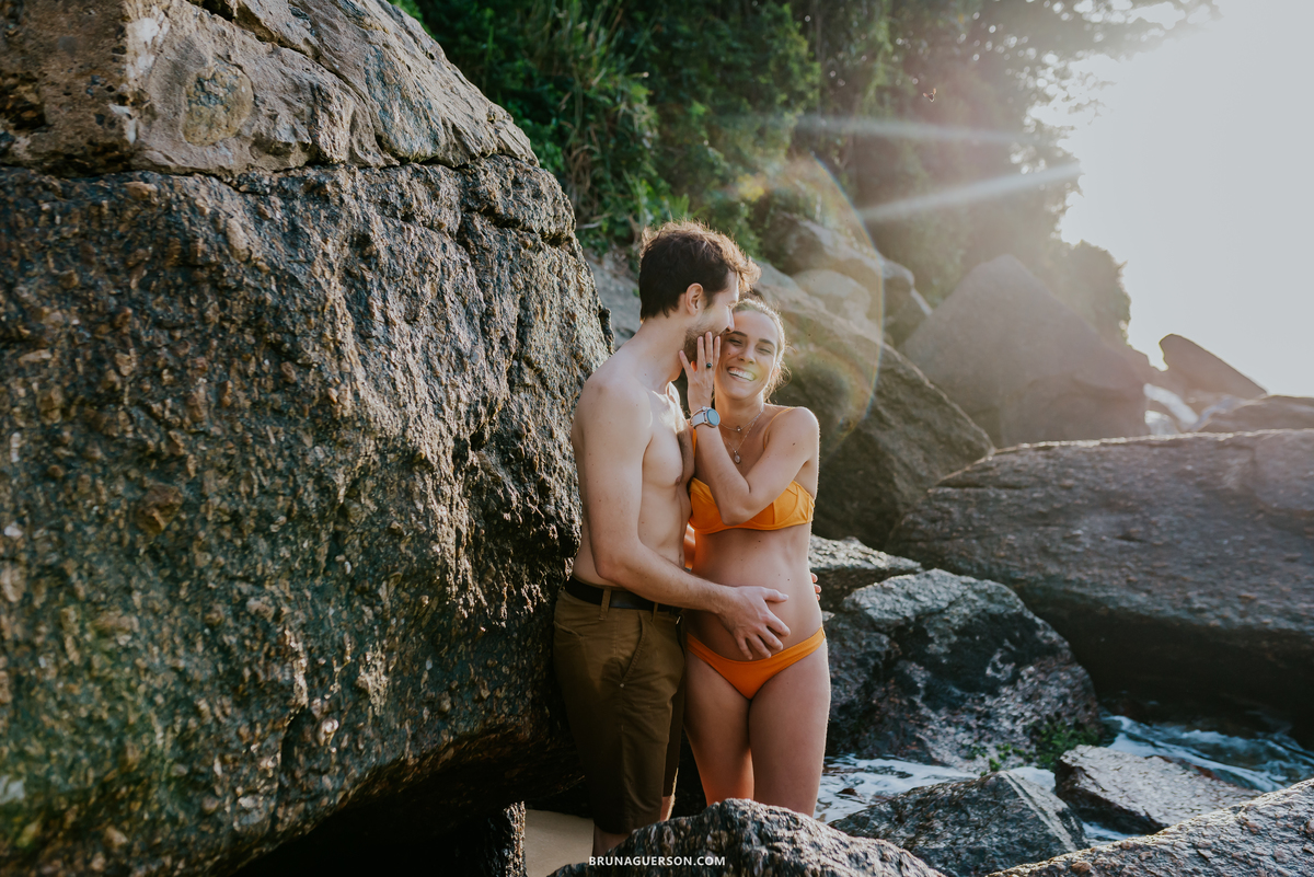 fotografia ensaio gestante praia vermelha urca Rio de Janeiro amanhecer externo 