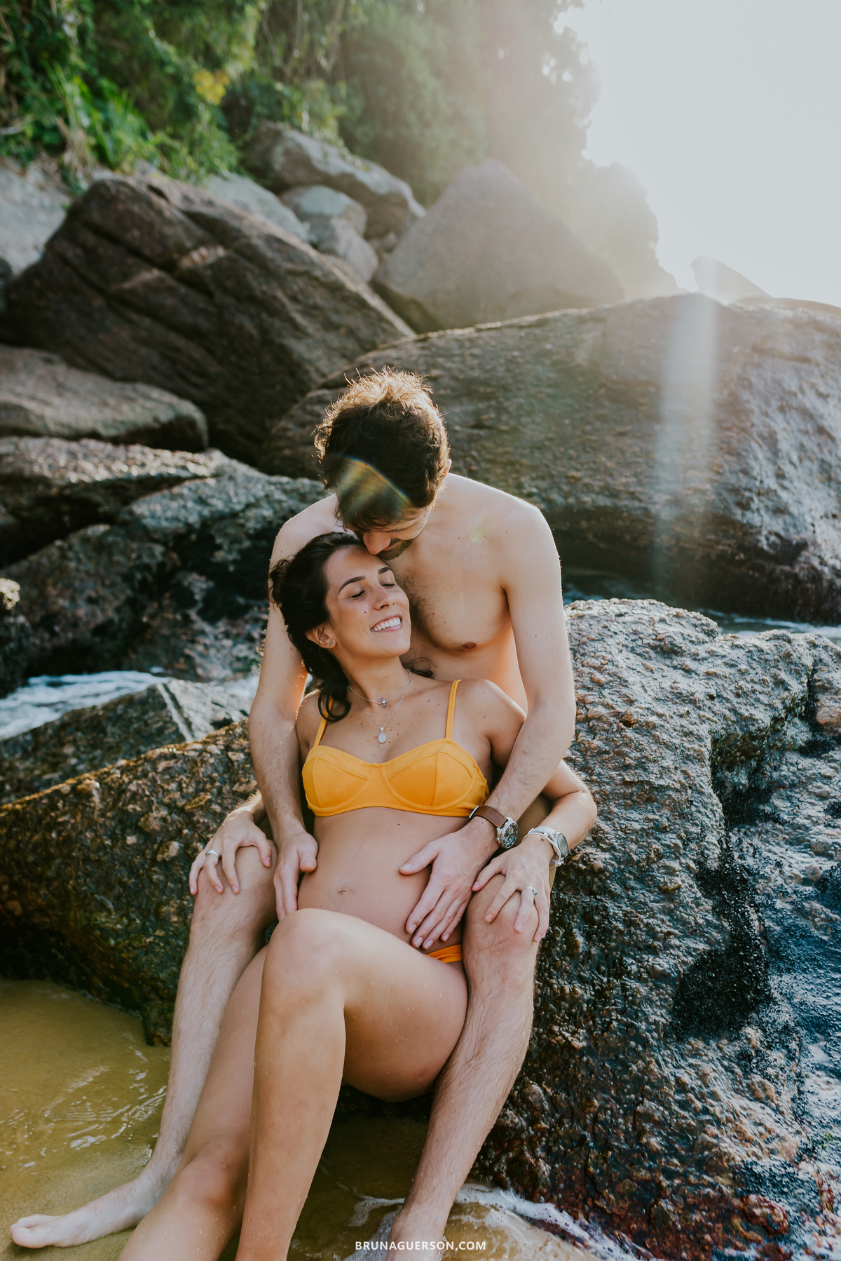 fotografia ensaio gestante praia vermelha urca Rio de Janeiro amanhecer externo 