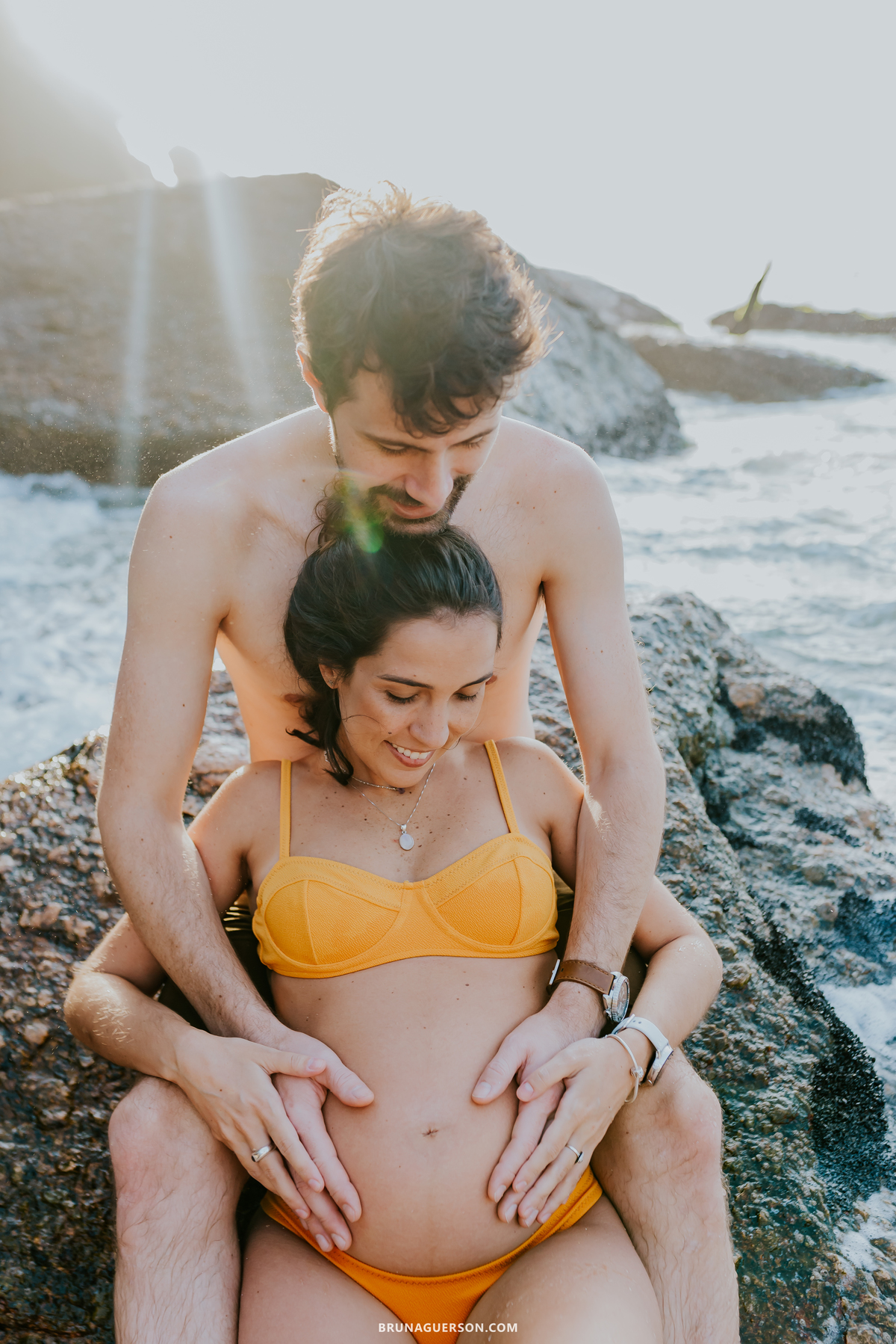 fotografia ensaio gestante praia vermelha urca Rio de Janeiro amanhecer externo 