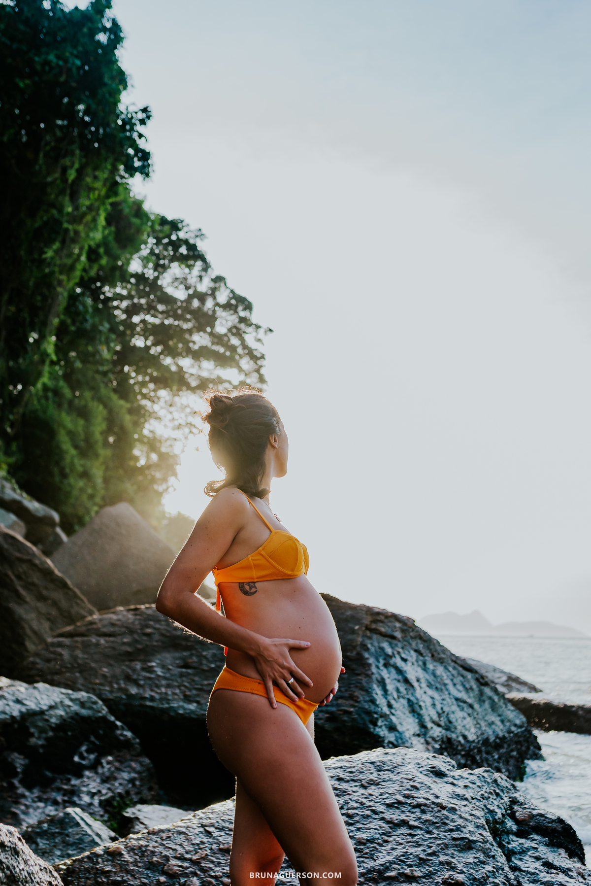 fotografia ensaio gestante praia vermelha urca Rio de Janeiro amanhecer externo 