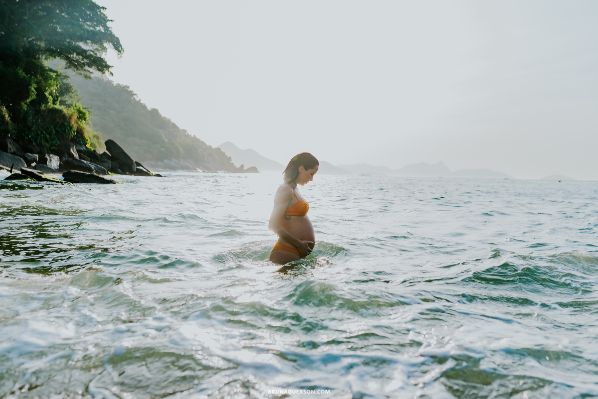 fotografia ensaio gestante praia vermelha urca Rio de Janeiro amanhecer externo 