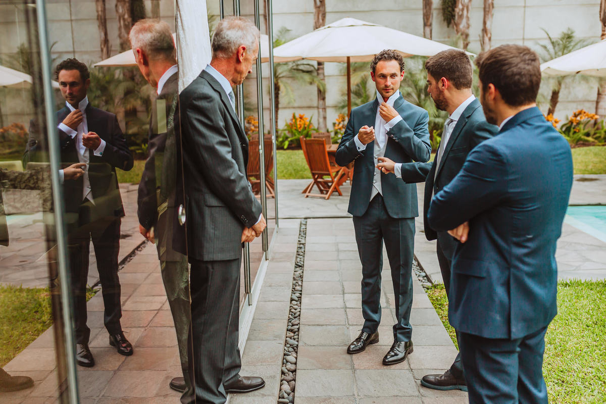 amigos, padre, momentos, previa, getting ready