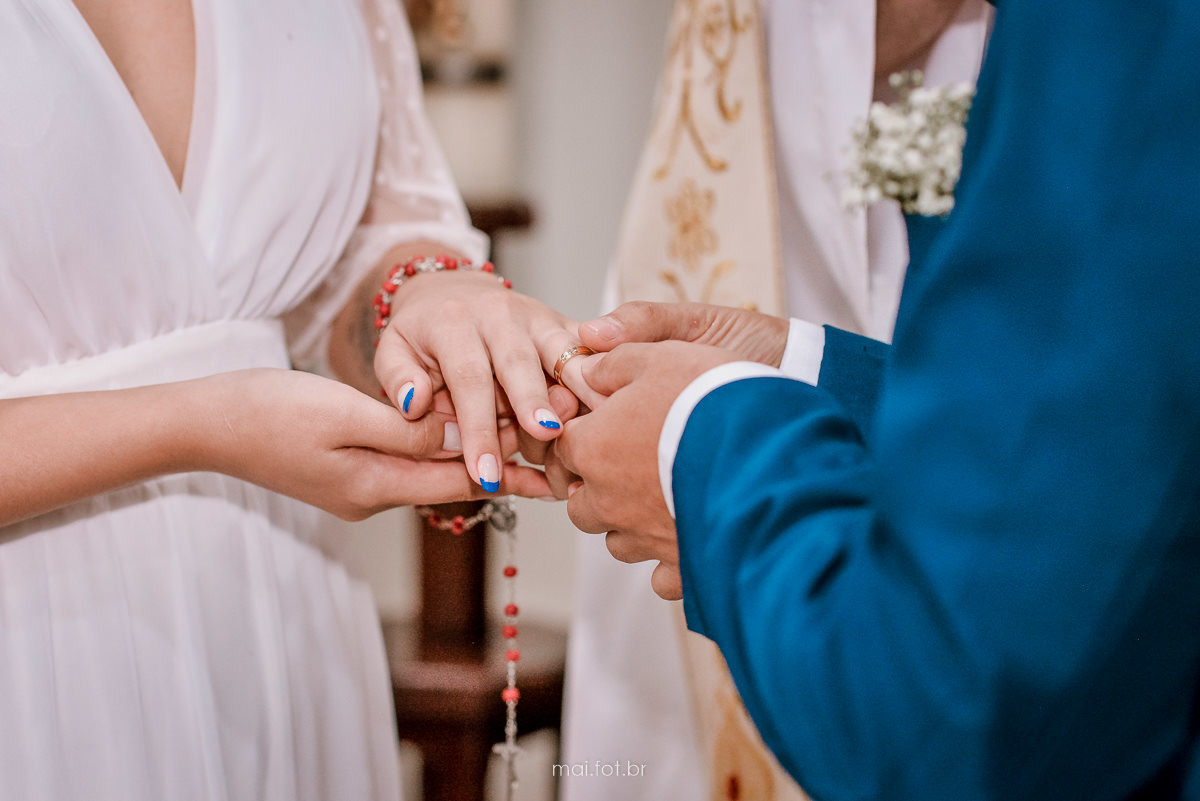 qual mão se coloca a aliança ?