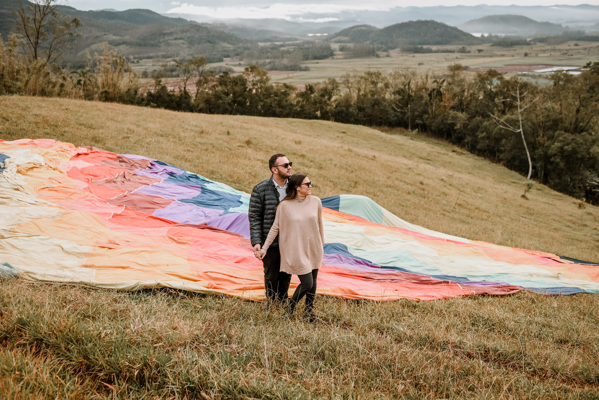 pouso de um balão de ar quente