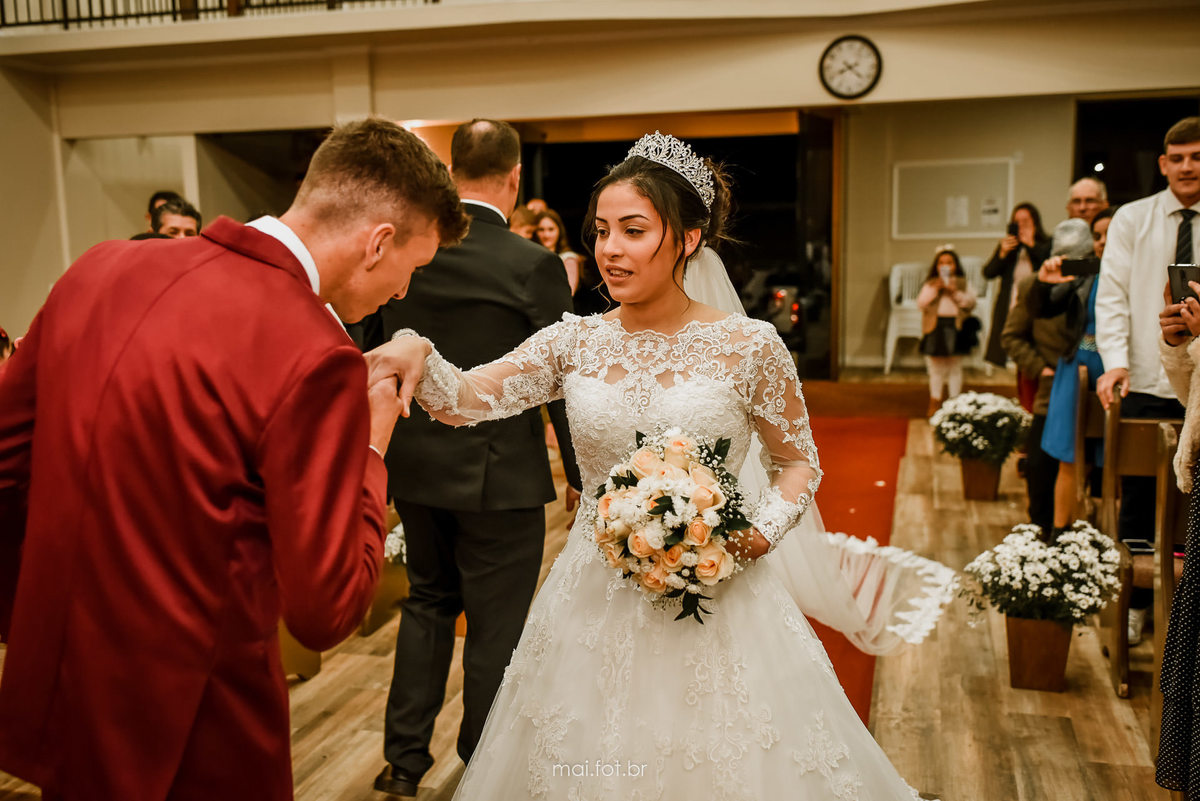 encontro dos noivos no casamento