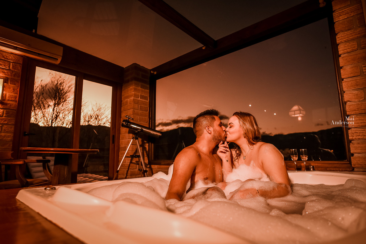 ensaio casal na banheira