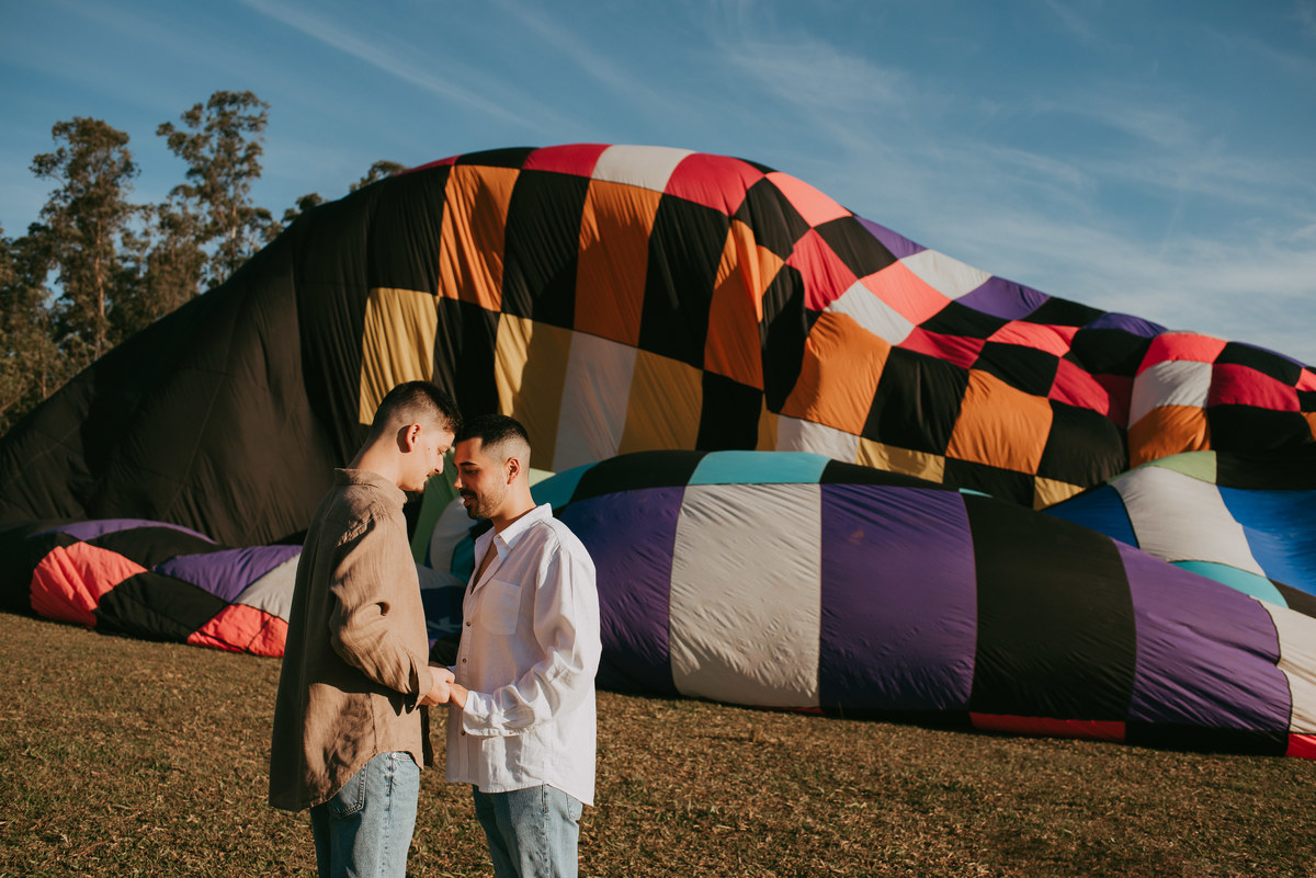 ensaio fotográfico em passeio de balão de ar quente 