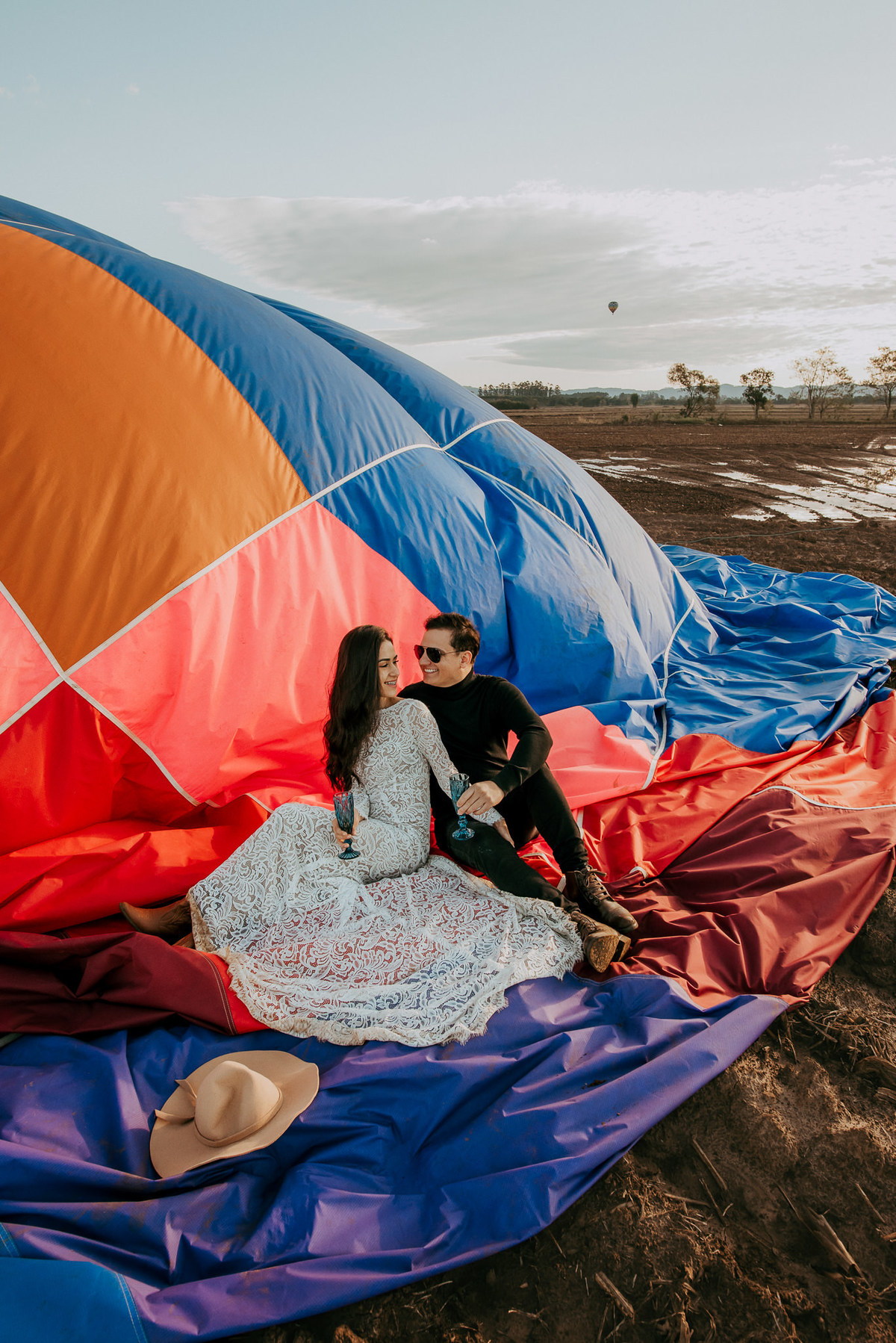 pouso de balão de ar quente