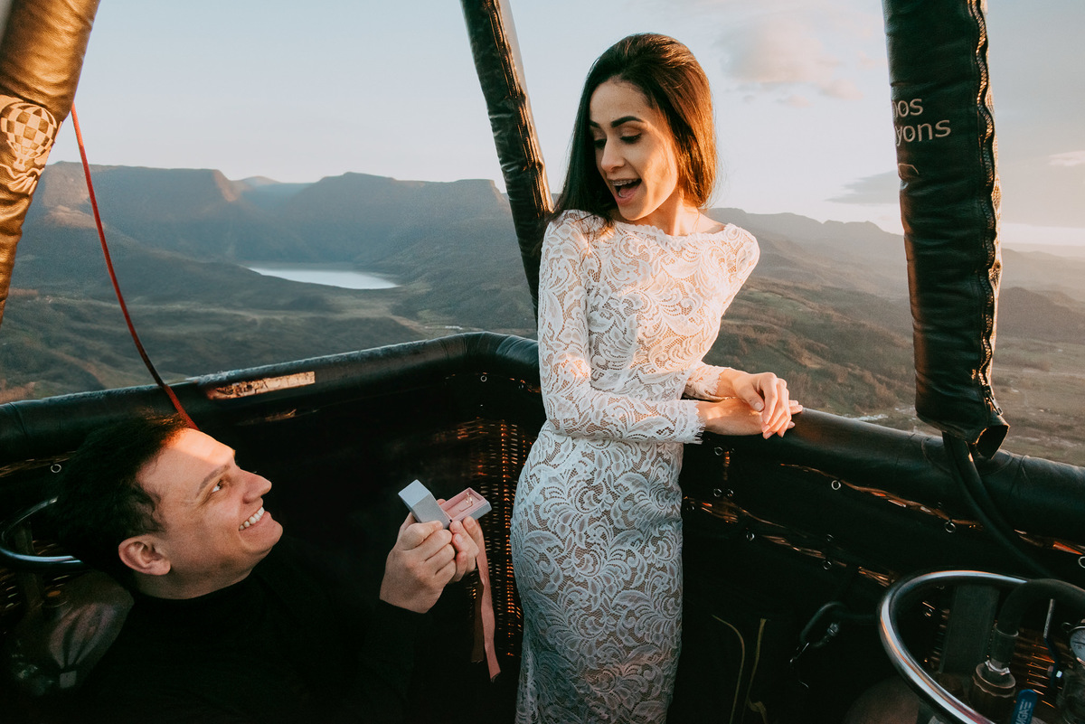 pedido de casamento em passeio de balão