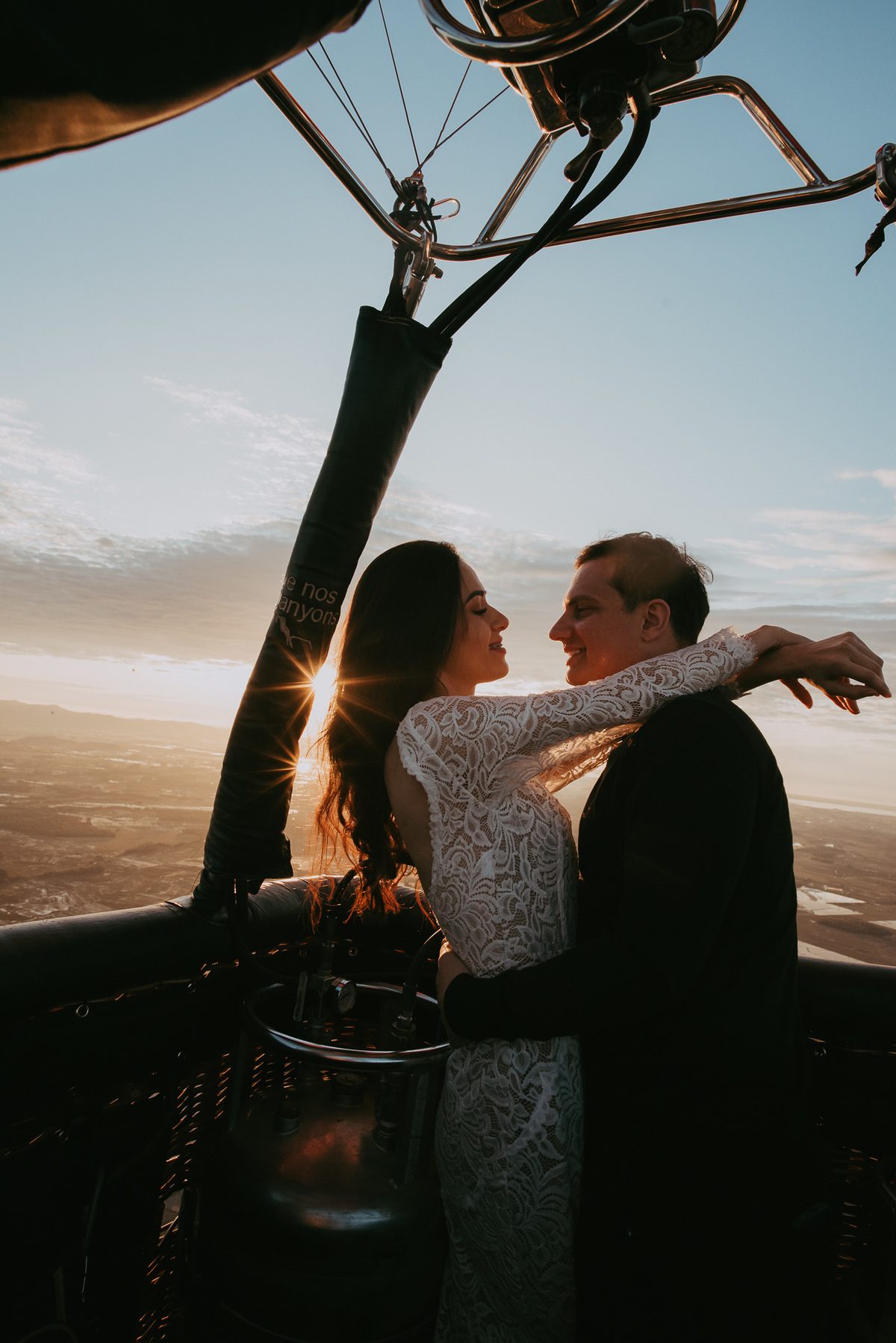 ensaio fotográfico em passeio de balão