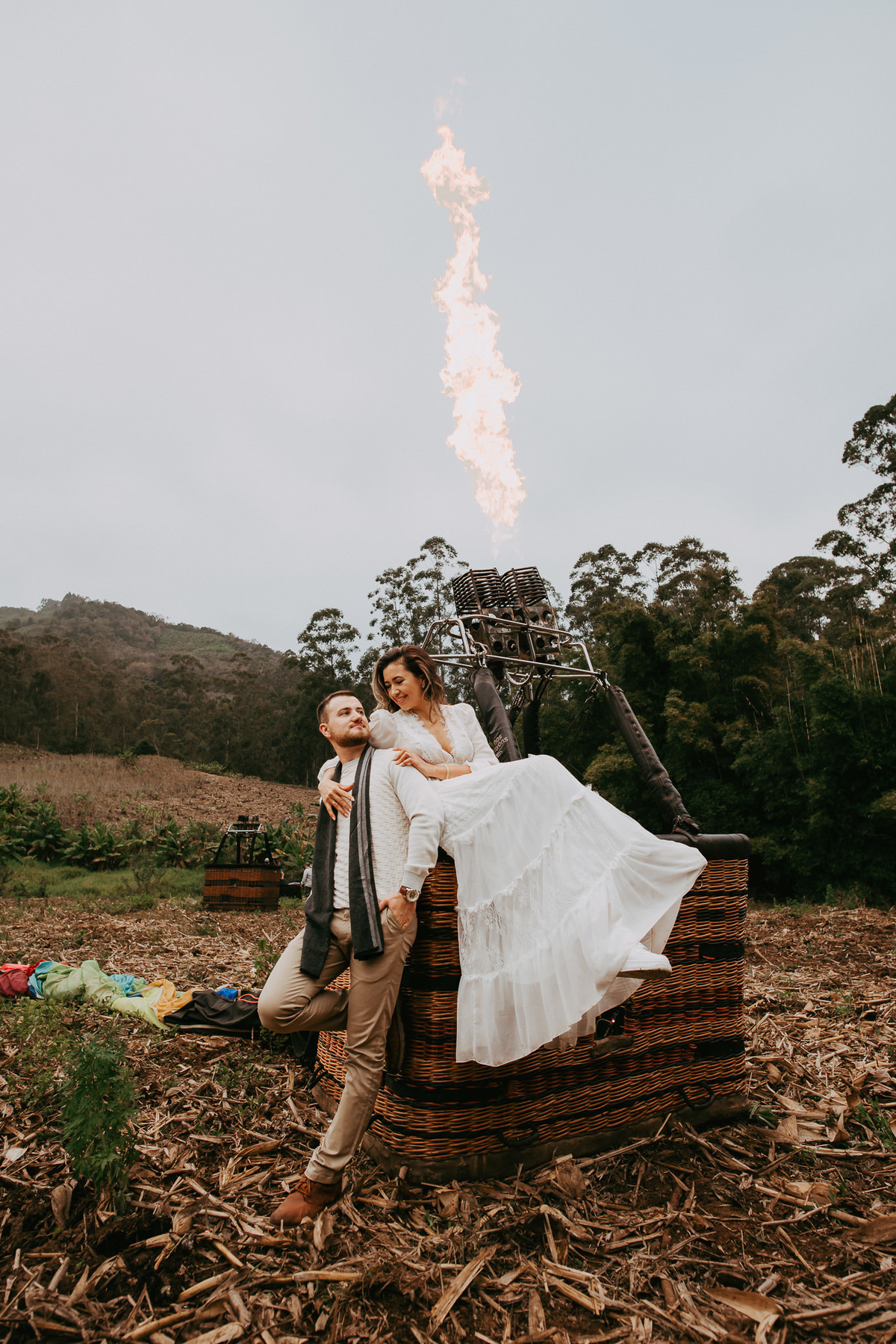 ensaio casal em voo de balão morada dos canyons