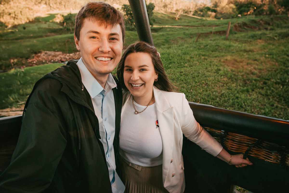 pedido de casamento em balão de ar quente 