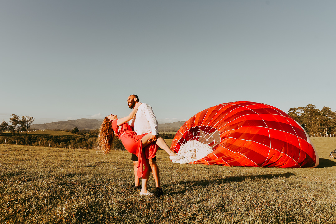 voo de balao de ar quente