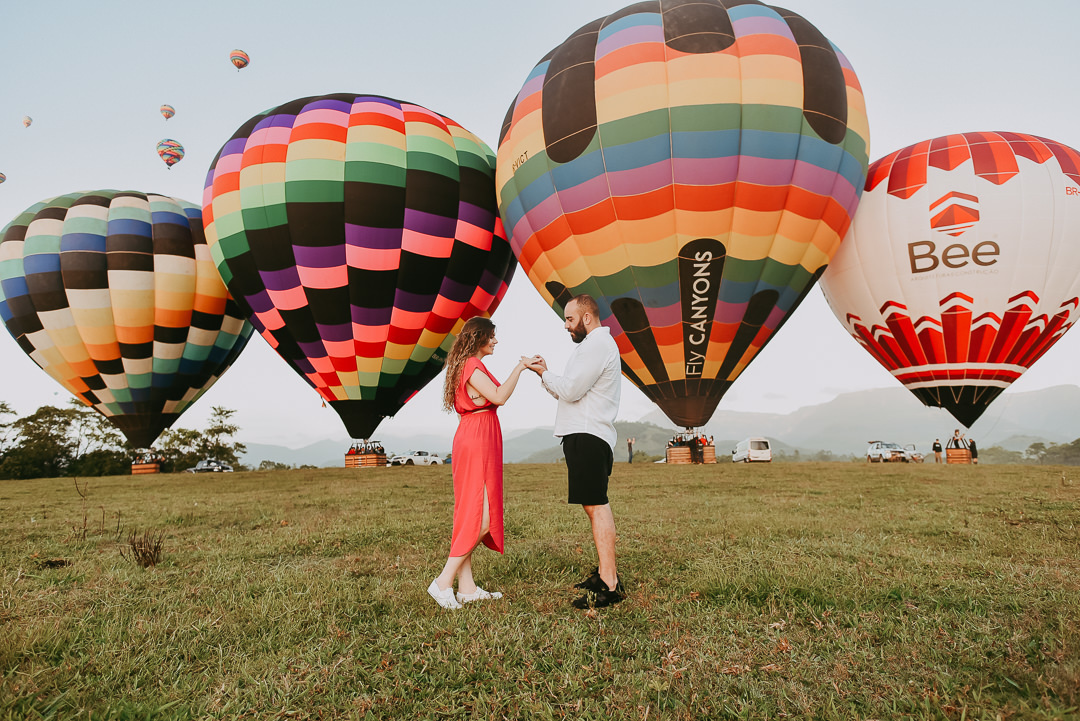 Ensaio fotografico na decolagem do balão