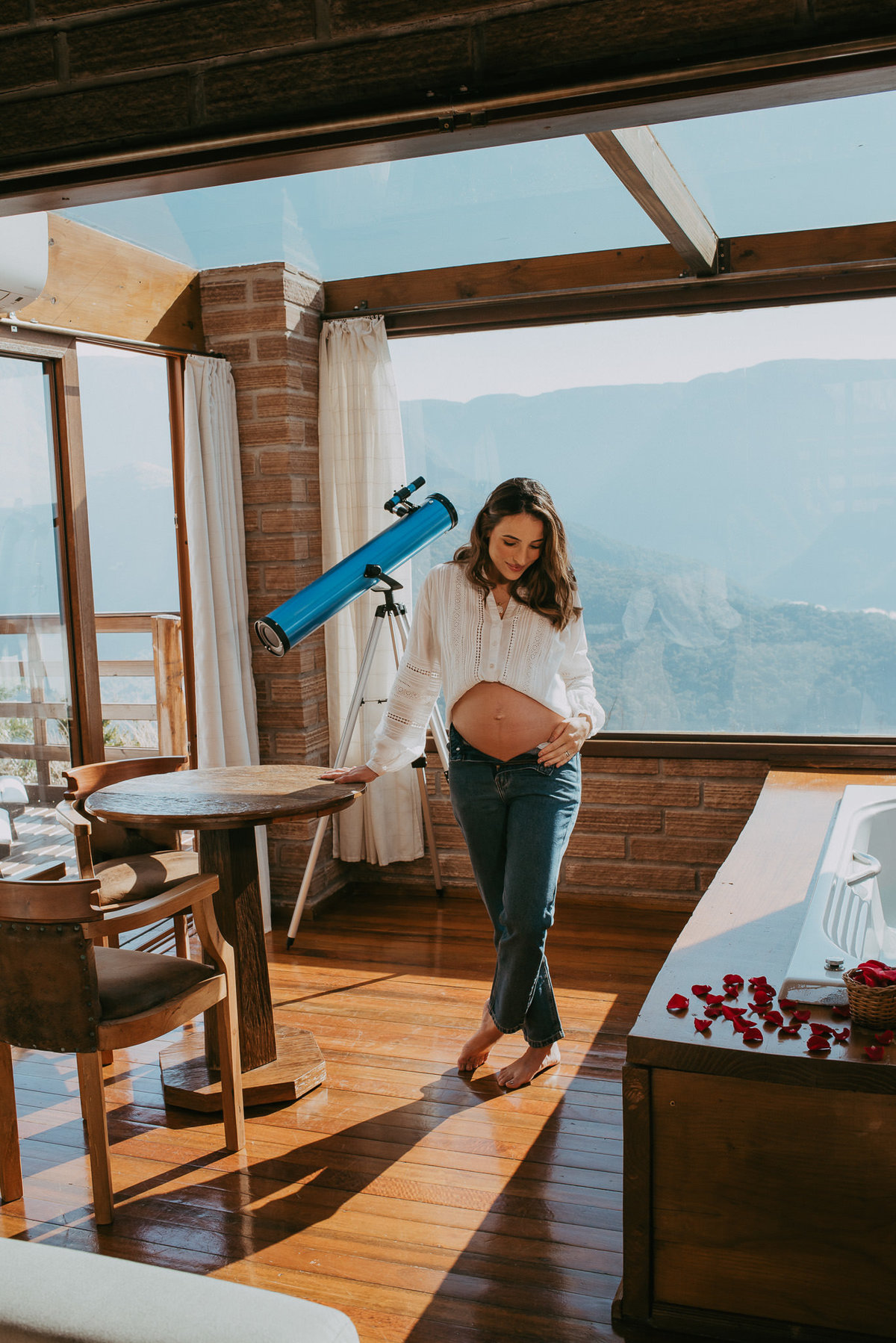 Viagem a dois e um ensaio de gestação inesquecível na serra catarinense