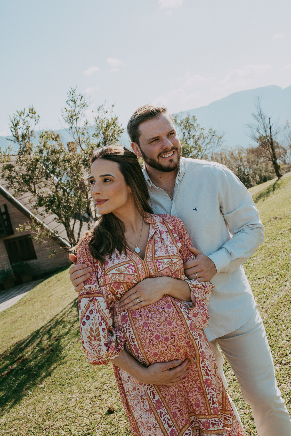 Ensaio de grávida no Chalé 9 da Morada dos Canyons, em SC.