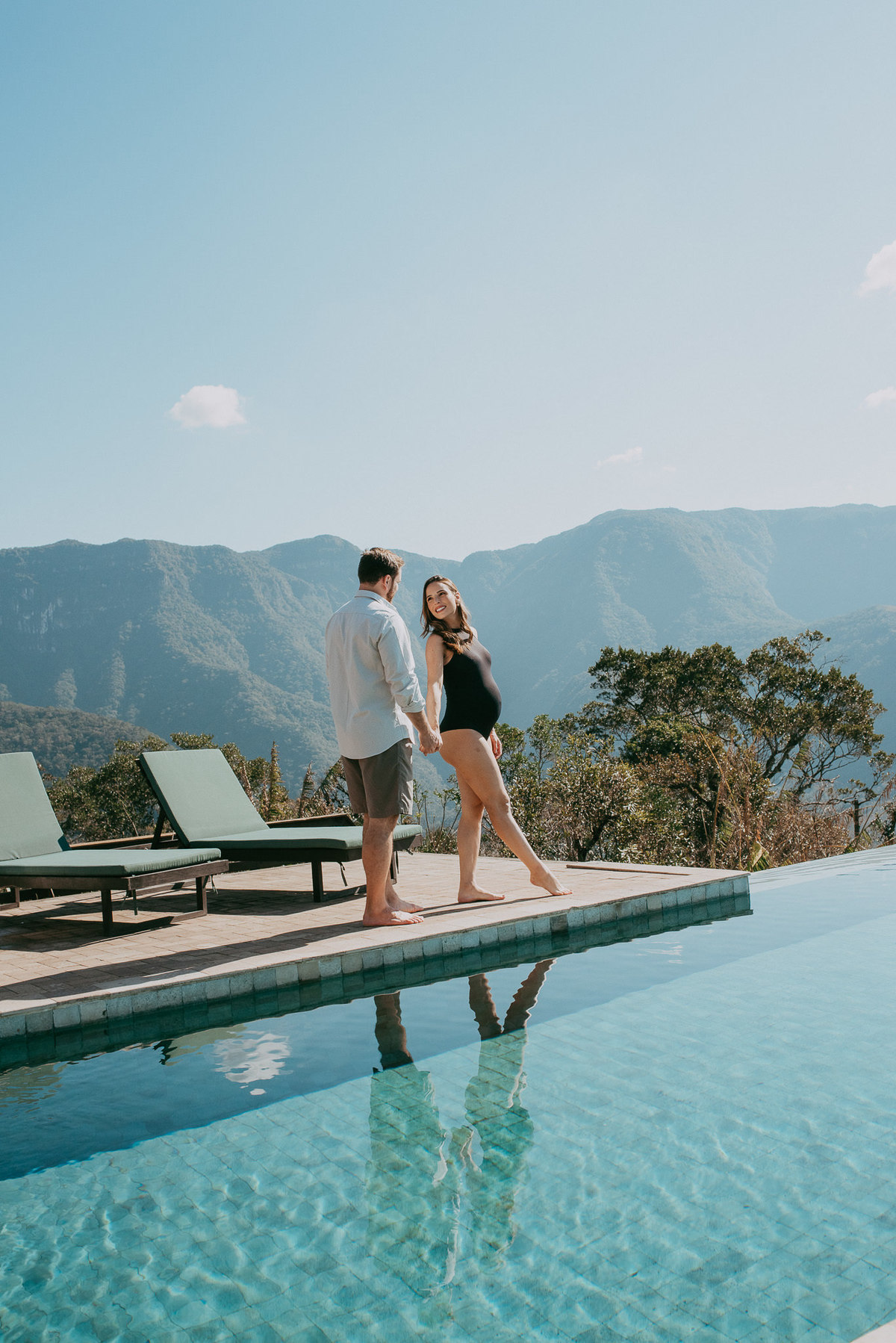 Ensaio de grávida no Chalé 9 da Morada dos Canyons, em SC.