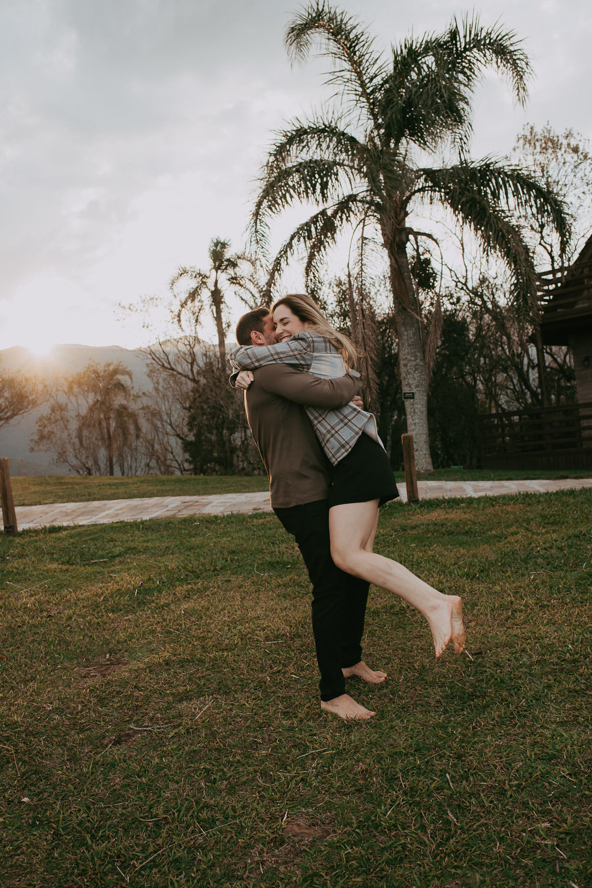 Ensaio fotográfico com vista para os cânions no final da tarde