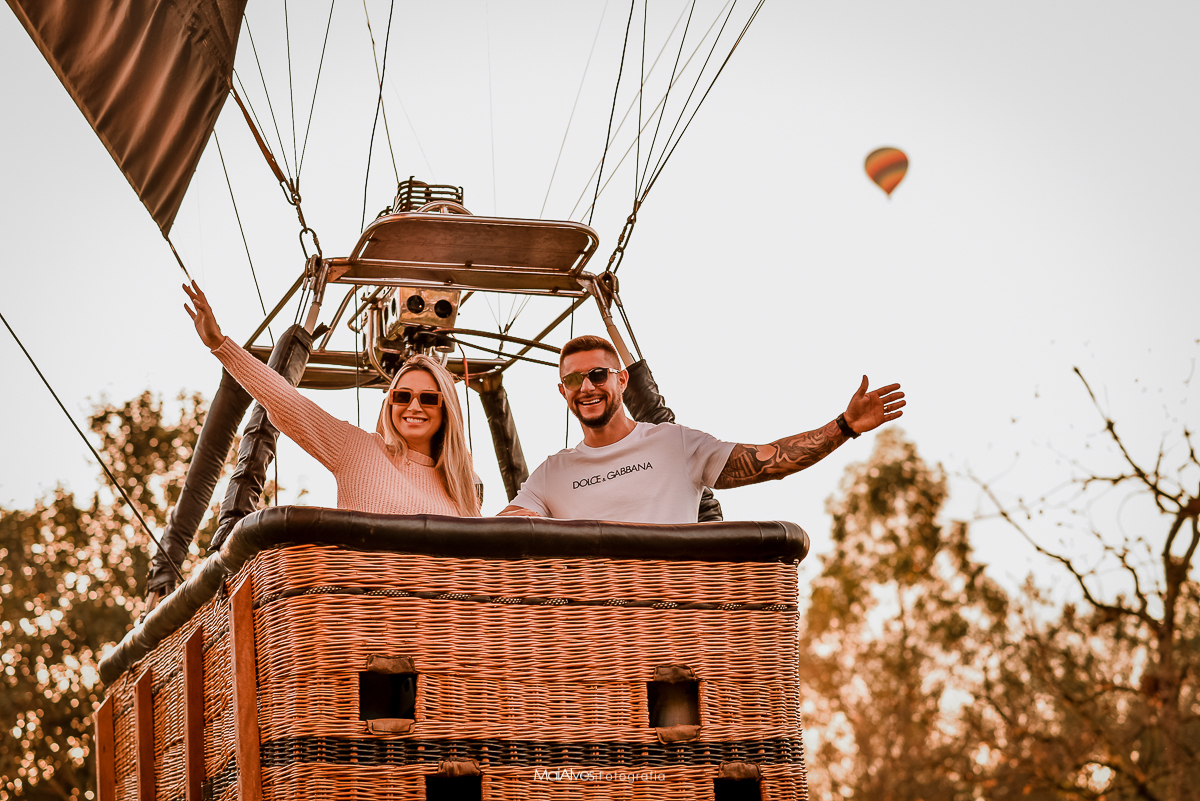 voando em um balão de ar quente