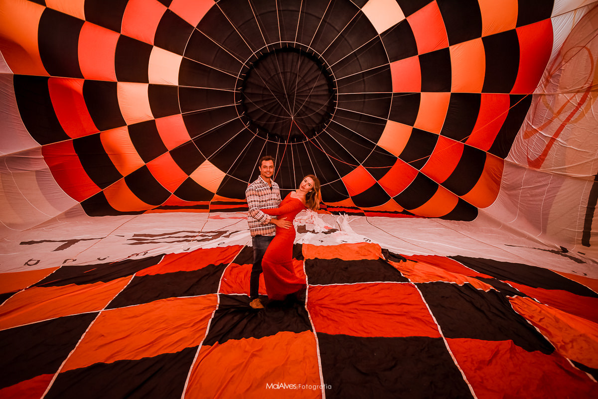 ensaio dentro do balão de ar quente em Praia grande sc 