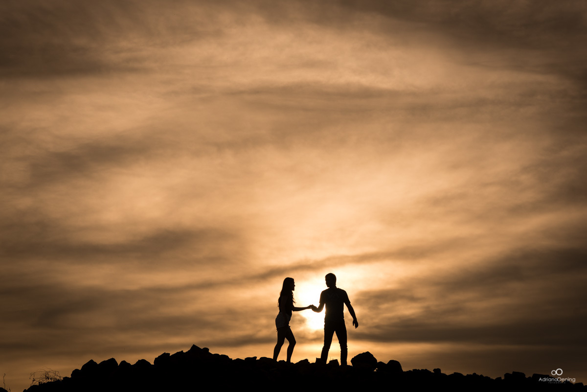 ensaio no por do sol