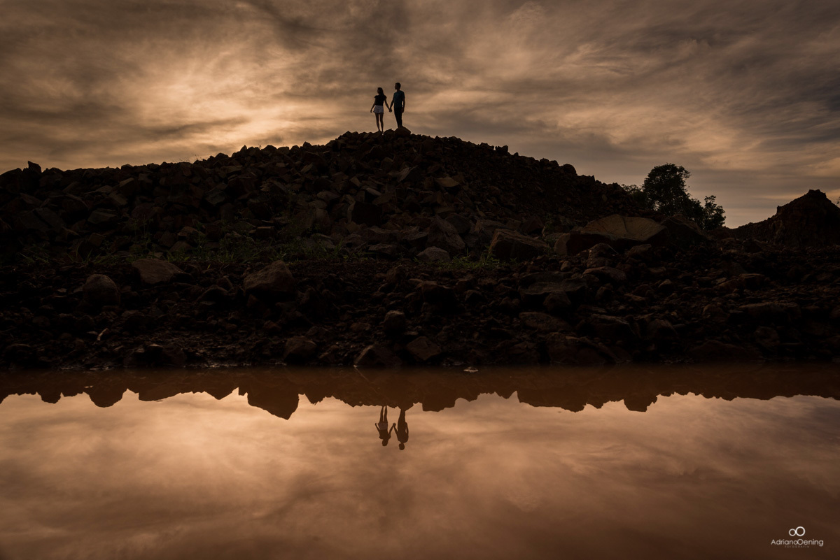silhueta com reflexo