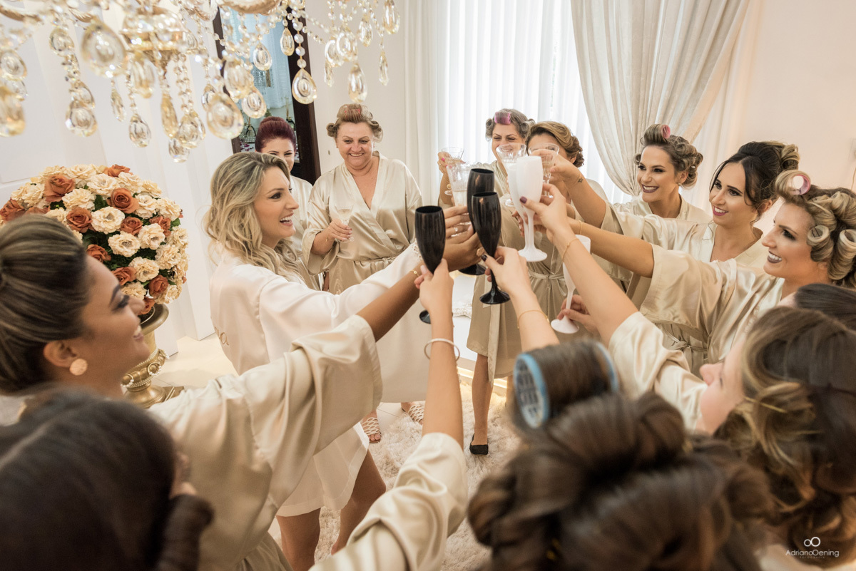 madrinhas reunidas no casamento