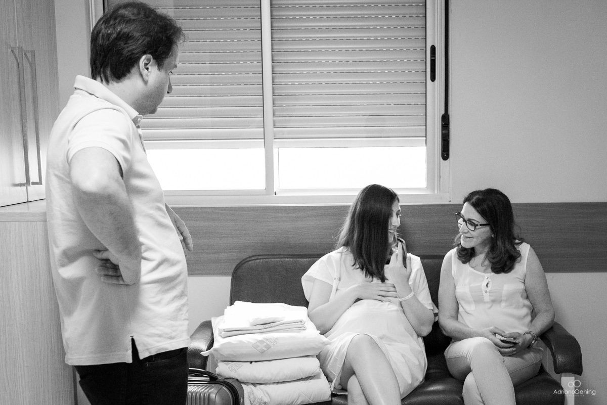 fotografando um nascimento, espera no quarto