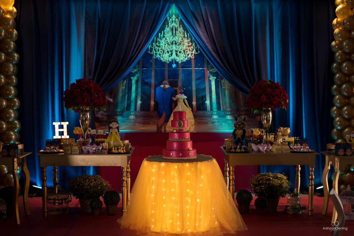 festa infantil de bela e a fera