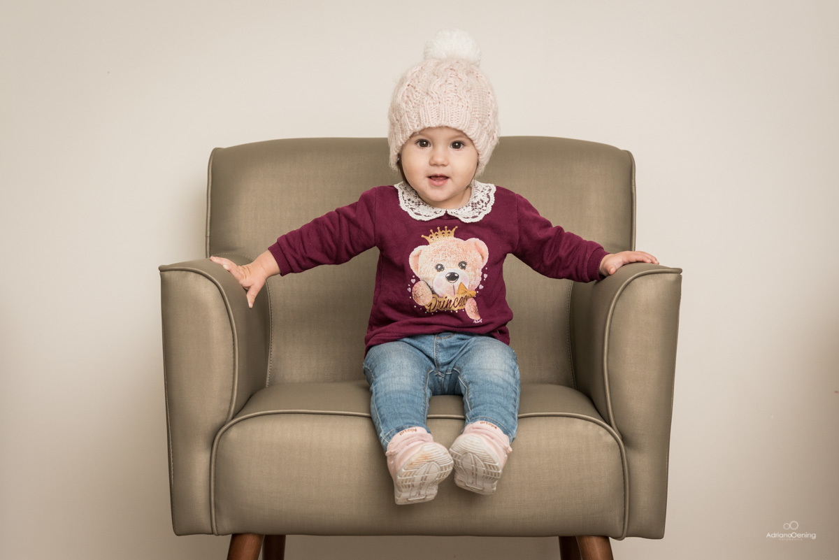 Ensaio de 1 ano no estudio Adriano Oening Fotografia do acompanhamento mensal da Cecilia