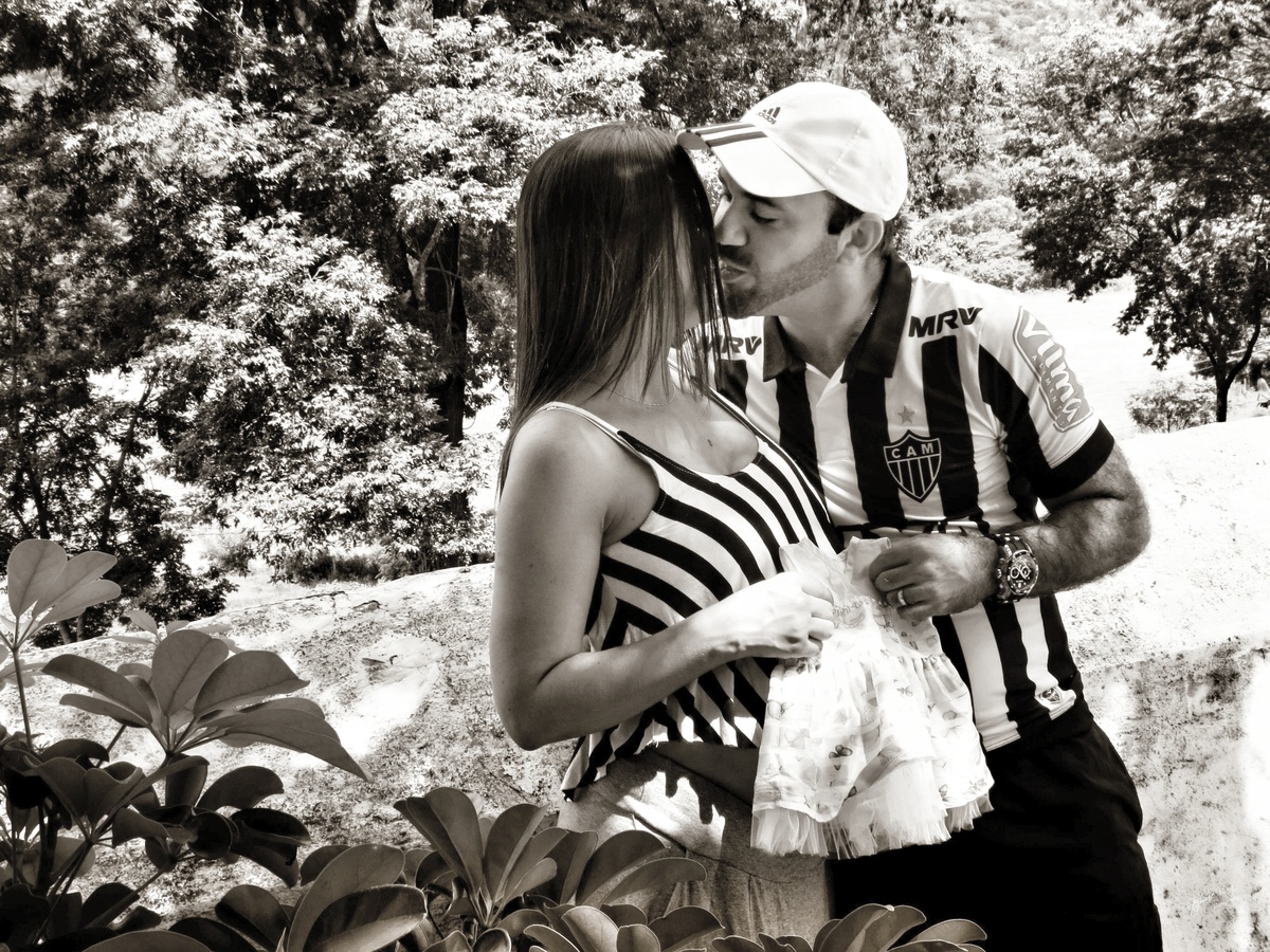 retrato preto e branco casal