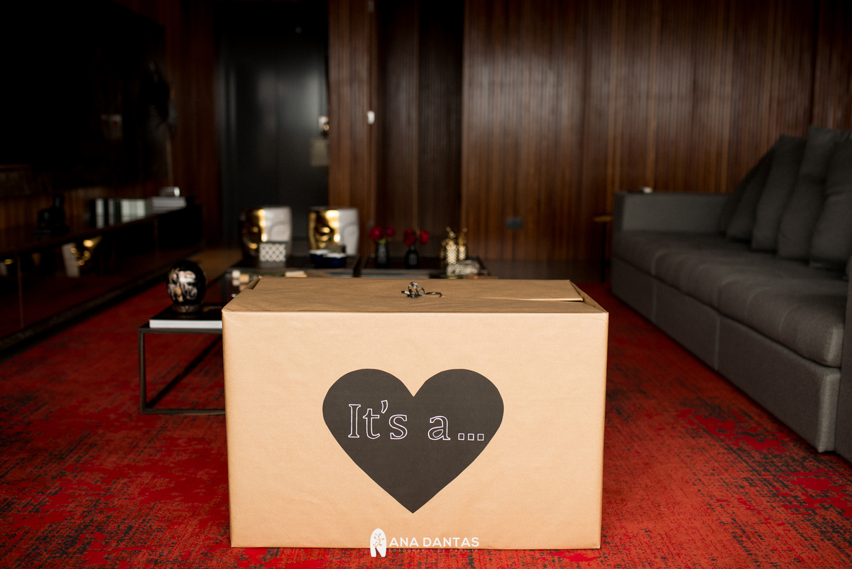 Caixa surpresa do sexo do bebe 