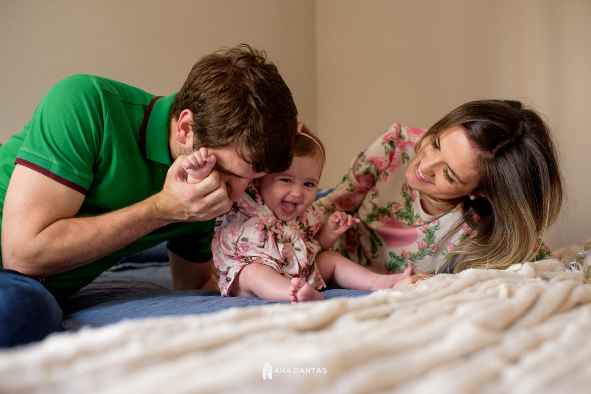 Momentos de alegria com a pequena 