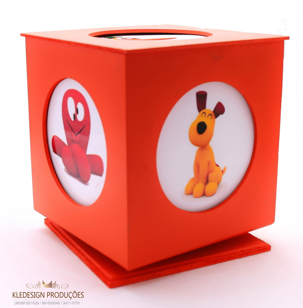 #lembrancinha pocoyo - caixa com porta retrato giratório