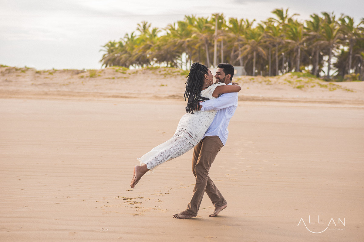 Ensaio pré casamento de casal na praia Aracaju Sergipe