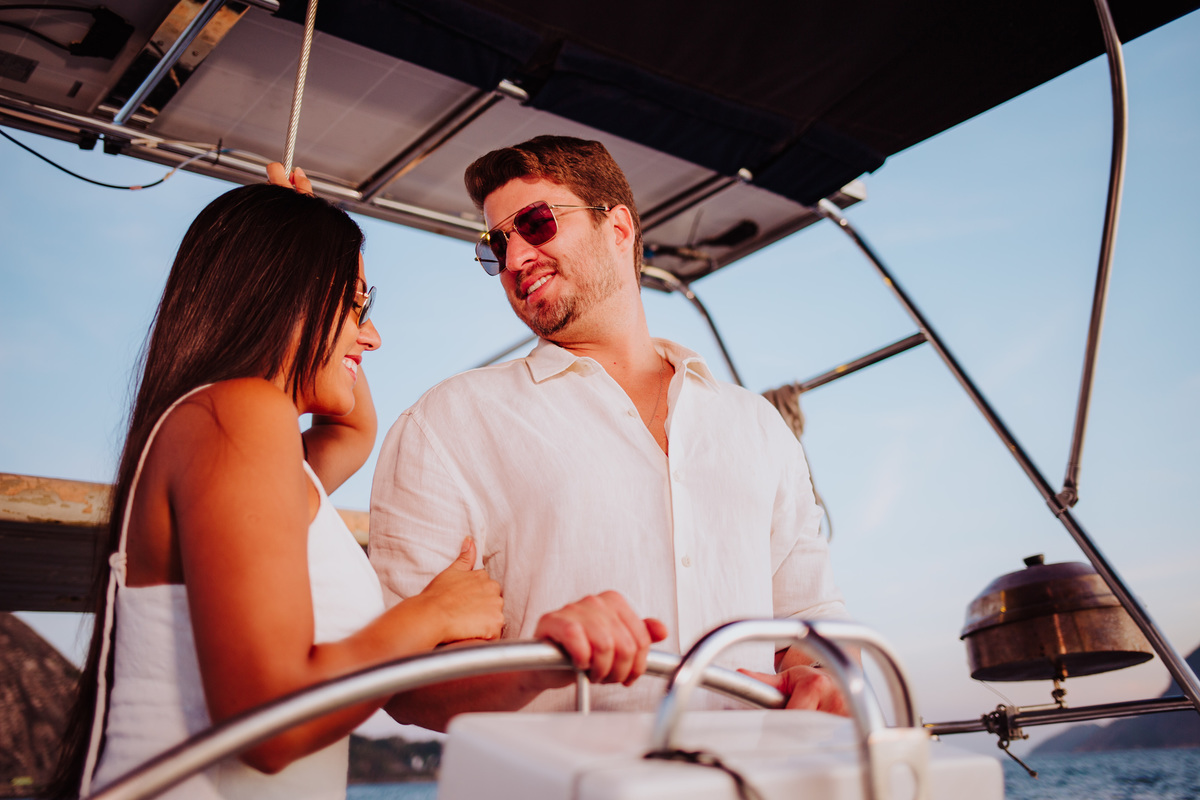 Ensaio de Casal no Barco Baía de Guanabara