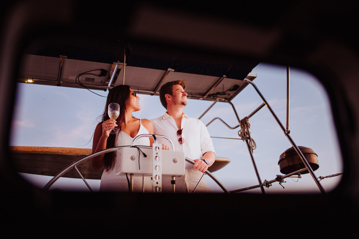 Ensaio de Casal no Barco Baía de Guanabara