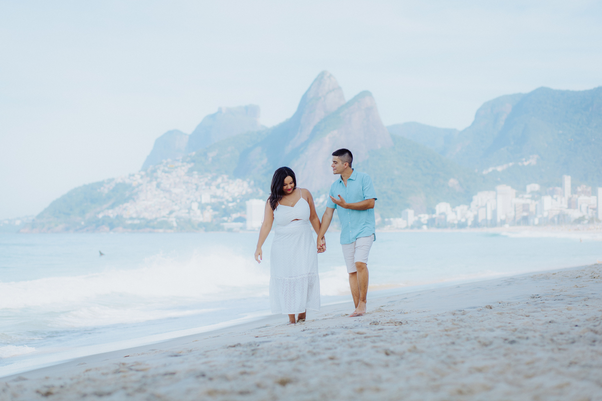 Ensaio Pré Casamento na praia de Ipanema - RJ